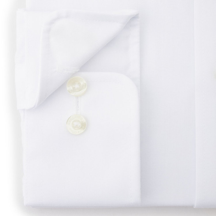 ＫＭＣブラック 【KANSAIMAN collection】【形態安定】【レキュラーシルエット】レギュラーカラーワイシャツ/ホワイト×ソリッド 白