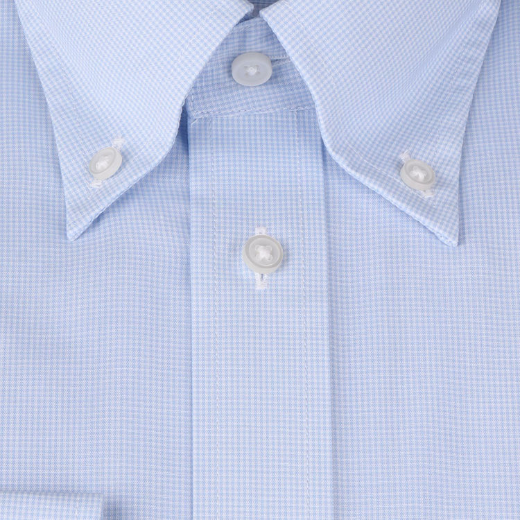 ＤＵＫＥ ＭＯＲＧＡ 【DUKEMORGAN】【形態安定】ボタンダウンワイシャツ/ブルー＆ホワイト×チェック 青濃色