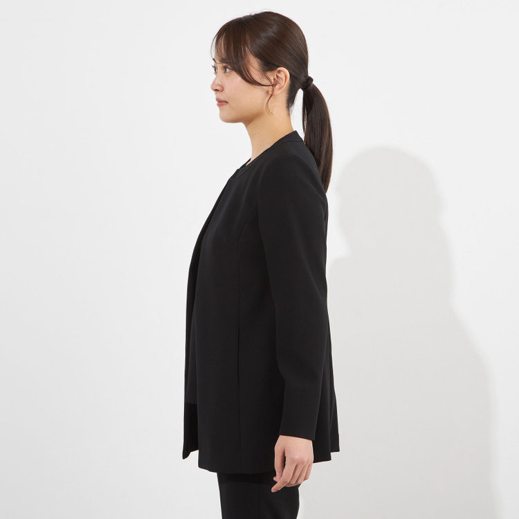 ソノタ（KONAKA用） 【年間】パンツスーツフォーマル/ノーカラーアンサンブル/ウォッシャブル/ストレッチ 黒