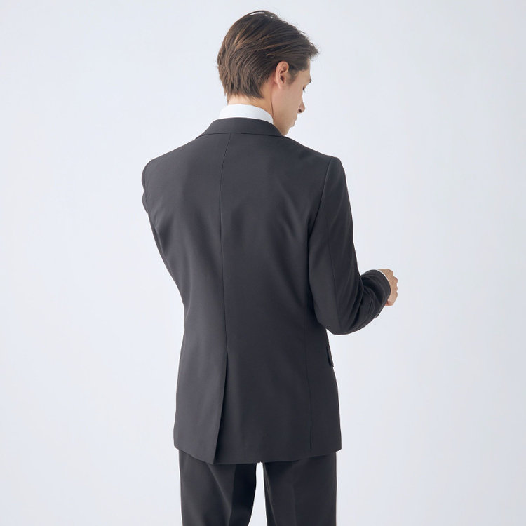 ハイスペックモーション 【HIGH SPEC MOTION】【年間】2釦シングルスーツ 0タック/ブラック/ウォシャブル/※裾上げ必要 黒