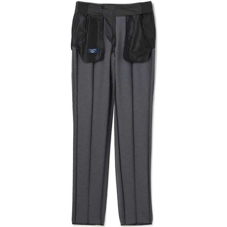 ＪＰコンフォート ネイビー 【JOHN PEARSE comfort navy】【春夏】1タックパンツ/グレー×ドットエアー＆カラミ織り/ウエストムーブ仕様/※裾上げ必要 グレー中間