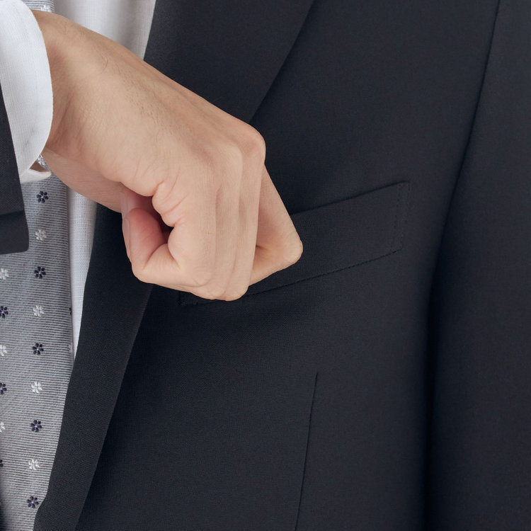 ハイスペックモーション 【HIGH SPEC MOTION】【年間】2釦シングルスーツ 0タック/ブラック/ウォシャブル/※裾上げ必要 黒