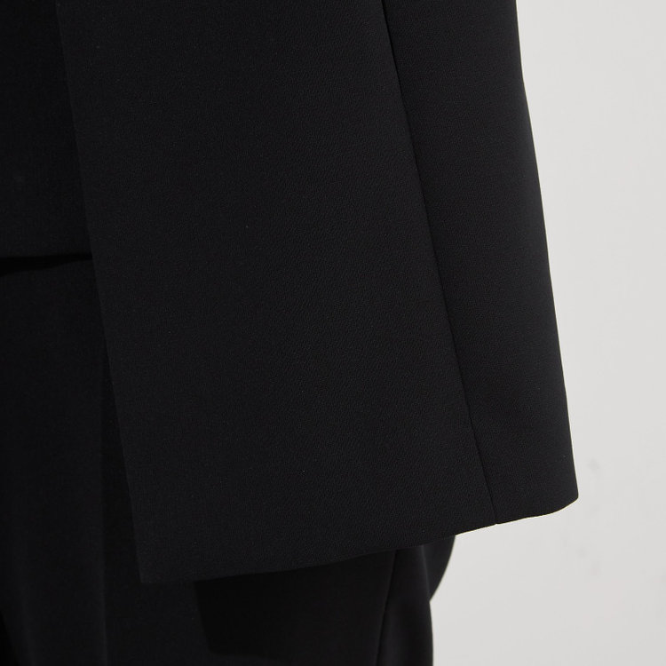 ソノタ（KONAKA用） 【年間】パンツスーツフォーマル/ノーカラーアンサンブル/ウォッシャブル/ストレッチ 黒