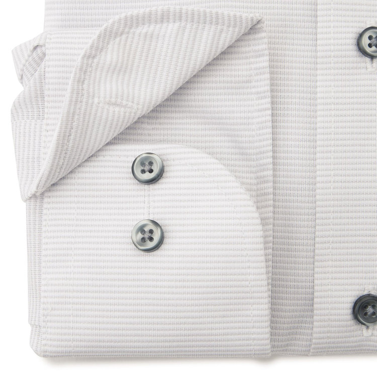 ジョンピアース 【JOHN PEARSE White】【形態安定】ボタンダウンドレスシャツ/グレー×ドビー/グレー釦/ULTRA BREATH COOL グレー淡色