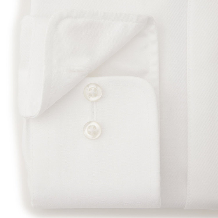 カンサイマンブルー 【for Special Days】【KANSAIMAN collection】【形態安定】【スタイリッシュシルエット】ワイドカラーワイシャツ/ホワイト×ドビーツイル/比翼仕様 白