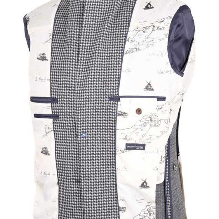 スタンリーブラッカ 【stanley blacker】【秋冬】2釦シングルジャケット/グレー×ハウンドトゥース/ニット素材 グレー系(灰)