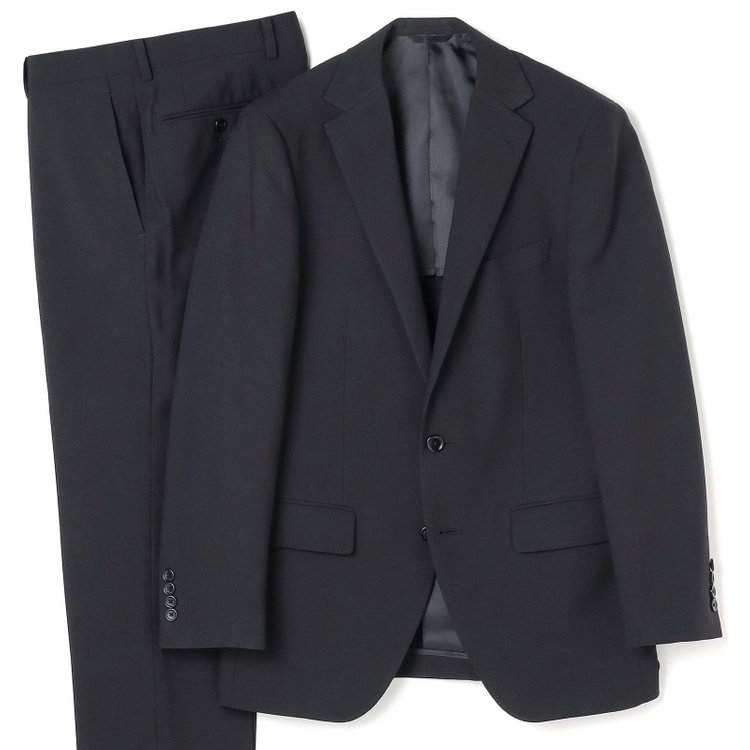 ハイスペックモーション 【HIGH SPEC MOTION】【年間】2釦シングルスーツ 0タック/ブラック/ウォシャブル/※裾上げ必要 黒