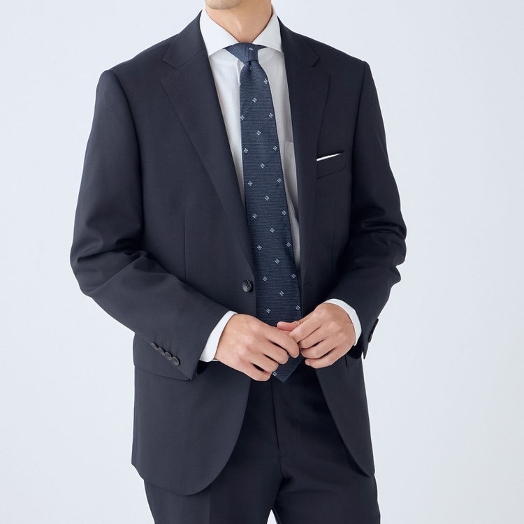 ドナートヴィンチウォモ 【THE 神 SUIT】【Donato Vinci Italy UOMO】【秋冬】2釦シングルスーツ 0タック/ネイビー×ソリッド/NEW ZEALAND WOOL SUPER170'S/SustainaBee Wool/※裾上げ必要 紺中間