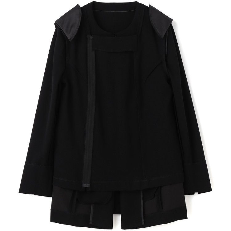 ソノタ（KONAKA用） 【年間】パンツスーツフォーマル/ノーカラーアンサンブル/ウォッシャブル/ストレッチ 黒