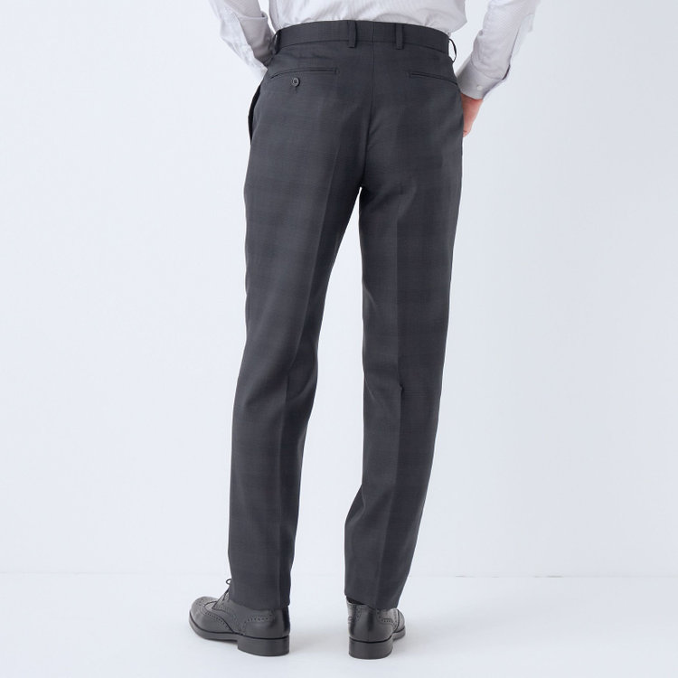 ＫＡＮＳＡＩＭＡＮ 【KANSAIMAN collection】【春夏】Real gray collection / グレー×チェック/ 2釦ワンタック/ シャワークリーン/ シロセット ※裾直し必要 グレー濃色