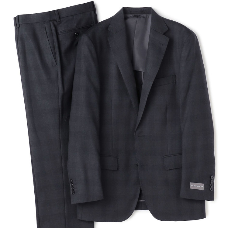 ＫＡＮＳＡＩＭＡＮ 【KANSAIMAN collection】【春夏】Real gray collection / グレー×チェック/ 2釦ワンタック/ シャワークリーン/ シロセット ※裾直し必要 グレー濃色