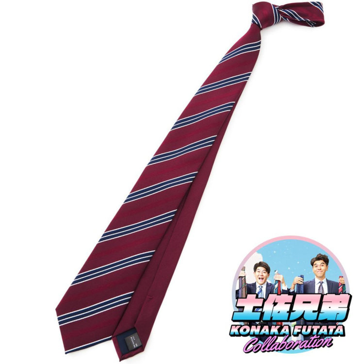 ソノタ（KONAKA用） 土佐兄弟コラボネクタイ【就活応援】シルクブレンドストライプネクタイ/ワイン/「カチトレナイテイ」 その他