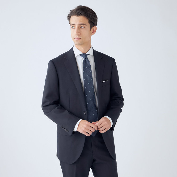 ドナートヴィンチウォモ 【THE 神 SUIT】【Donato Vinci Italy UOMO】【秋冬】2釦シングルスーツ 0タック/ネイビー×ソリッド/NEW ZEALAND WOOL SUPER170'S/SustainaBee Wool/※裾上げ必要 紺中間