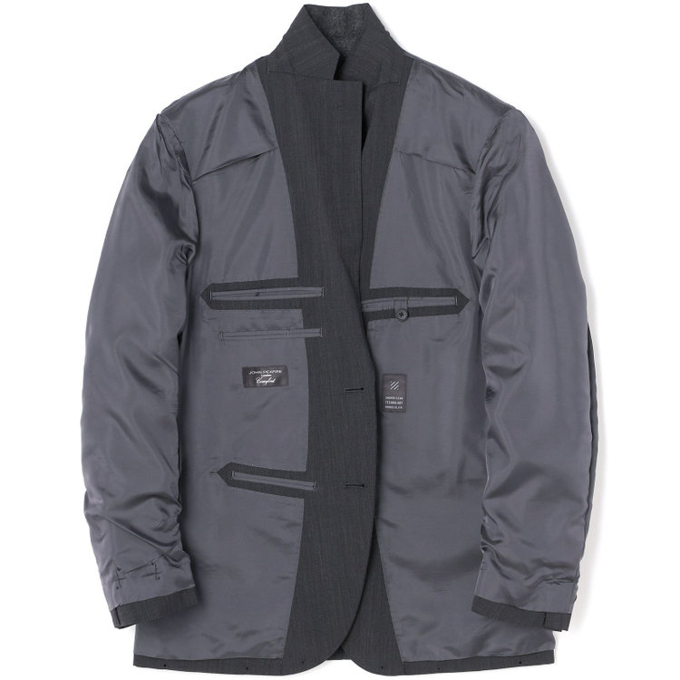 ＪＰ コンフォート 【JOHN PEARSE comfort】【春夏】2釦シングルスーツ ショートタック テーパードパンツ/ ダークグレー / SHOWER CLEAN ※裾直し必要 グレー濃色