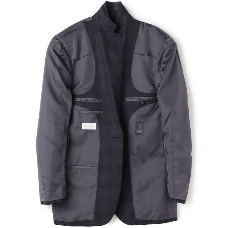 ＫＡＮＳＡＩＭＡＮ 【KANSAIMAN collection】【春夏】Real gray collection / グレー×チェック/ 2釦ワンタック/ シャワークリーン/ シロセット ※裾直し必要 グレー濃色