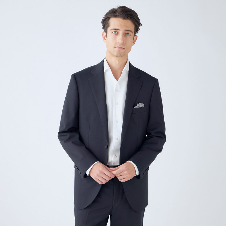 ドナートヴィンチウォモ 【THE 神 SUIT】【Donato Vinci Italy UOMO】【秋冬】2釦シングルスーツ 0タック/ネイビー×ソリッド/NEW ZEALAND WOOL SUPER170'S/SustainaBee Wool/※裾上げ必要 紺中間