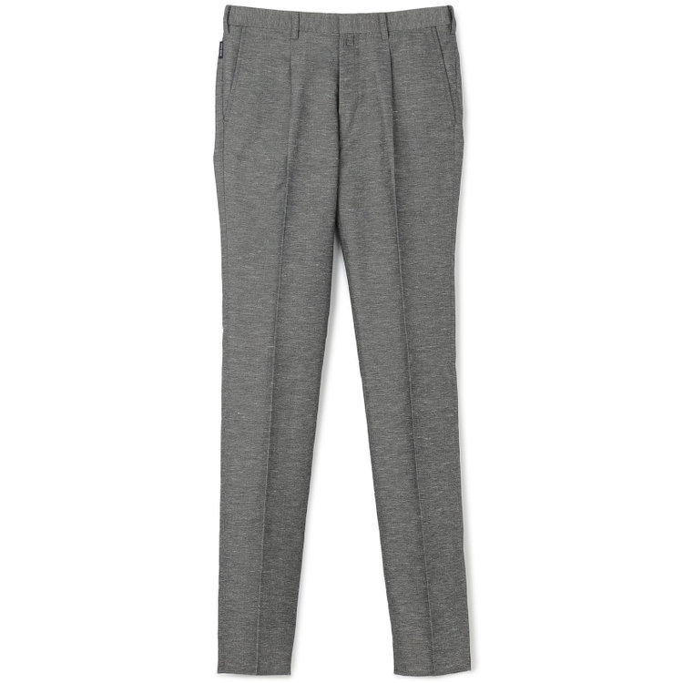 スタンリーブラッカ 【stanley blacker new york】【春夏】1タックテーパードパンツ/グレー×リネンブレンド/ウエストムーブ仕様/※裾上げ必要 グレー中間