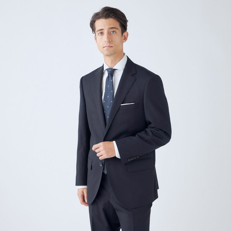 ドナートヴィンチウォモ 【THE 神 SUIT】【Donato Vinci Italy UOMO】【秋冬】2釦シングルスーツ 0タック/ネイビー×ソリッド/NEW ZEALAND WOOL SUPER170'S/SustainaBee Wool/※裾上げ必要 紺中間