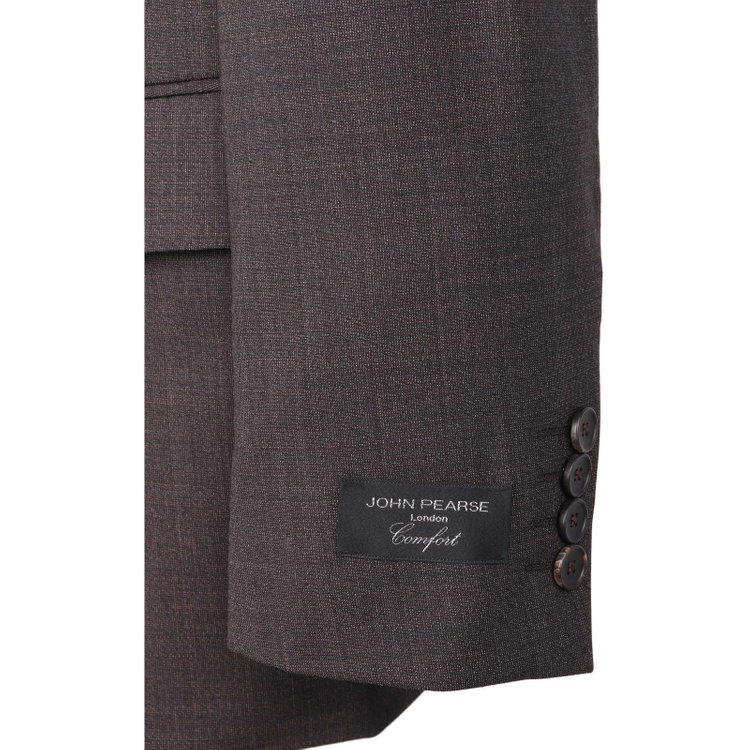 ＪＰ コンフォート 【JOHN PEARSE comfort】【春夏】2釦シングルスーツ 1タック/グレー×チェック/REAL BROWN COLLECTION/NEW ZEALAND LIMITED WOOLSHOWER CLEAN/SustainaBee Wool ブラウン系(茶)