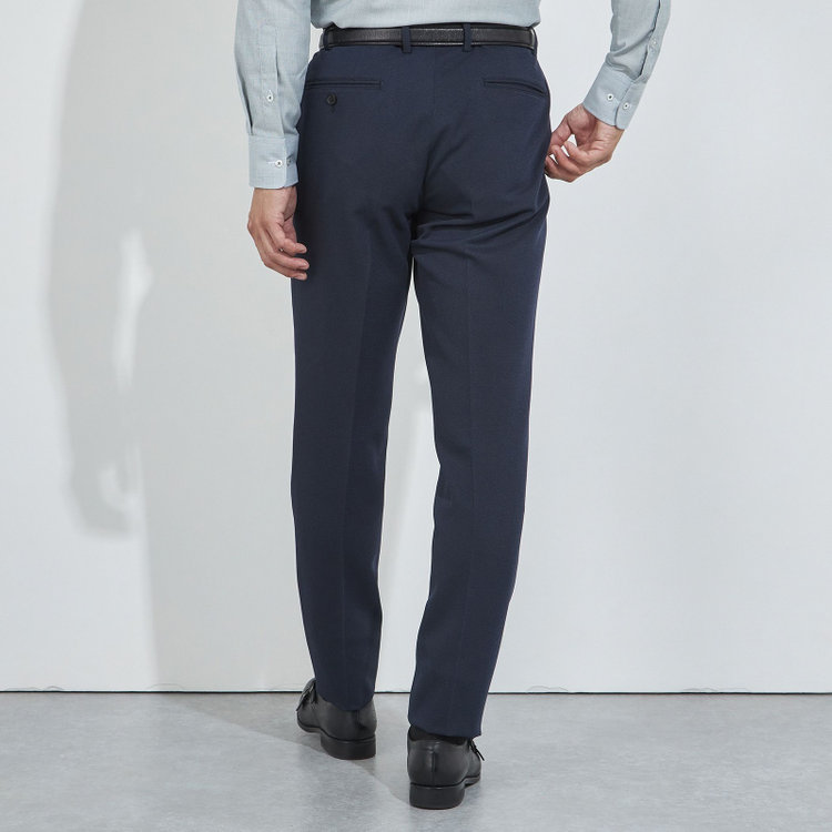 ハイスペックモーション 【HIGH SPEC MOTION】【秋冬】0タックパンツ/ネイビー/ウエストシャーリング/※裾上げ済み仕様 紺濃色