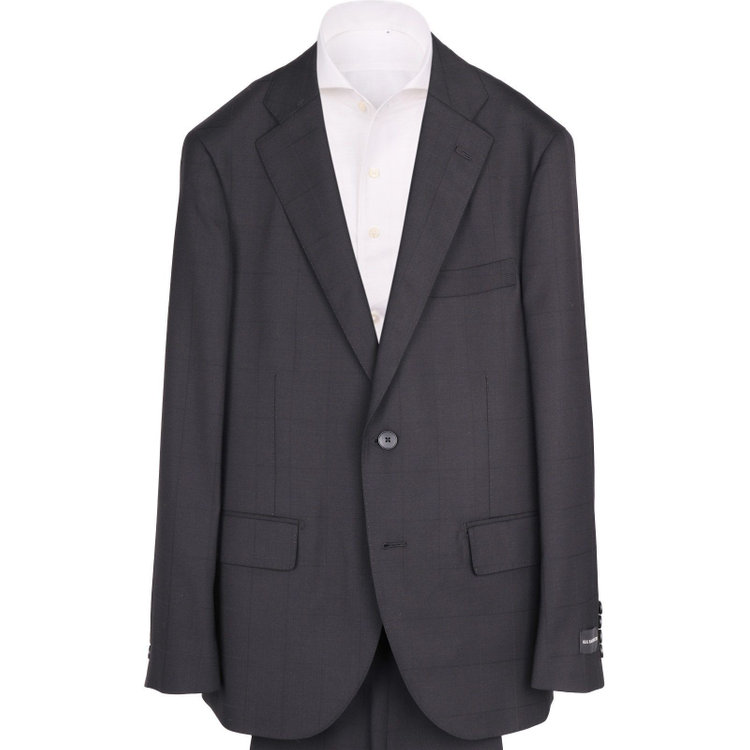 ＪＰ コンフォート 【JOHN PEARSE comfort】【春夏】2釦シングルスーツ 1タック/ブラック×ウィンドペン/NEW ZEALAND LIMITED WOOL/REAL BLACK COLLECTION ブラック系(黒)