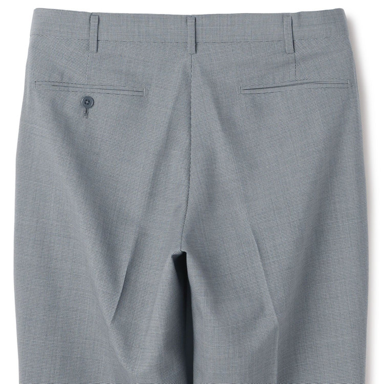 ジョンピアース 【JOHN PEARSE White】【春夏】ウールブレンド 1タックパンツ/グレー＆ブラック×ハウンドトゥース/ウエストムーブ仕様/※裾上げ必要 グレー中間