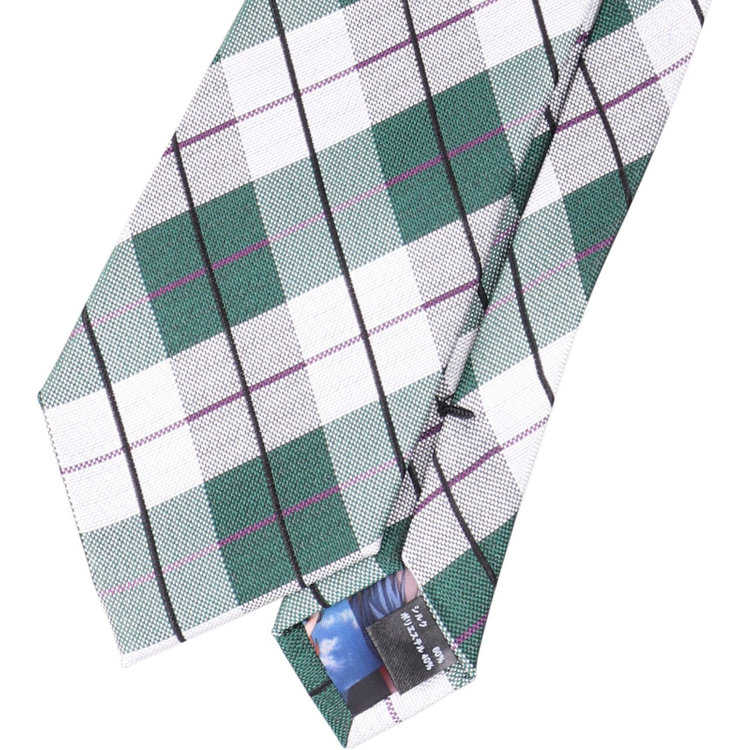 ソノタ（KONAKA用） 【RADIO EVA】【エヴァンゲリオン】シルクブレンドチェックネクタイ 7.5cm幅/グリーン×ホワイト その他