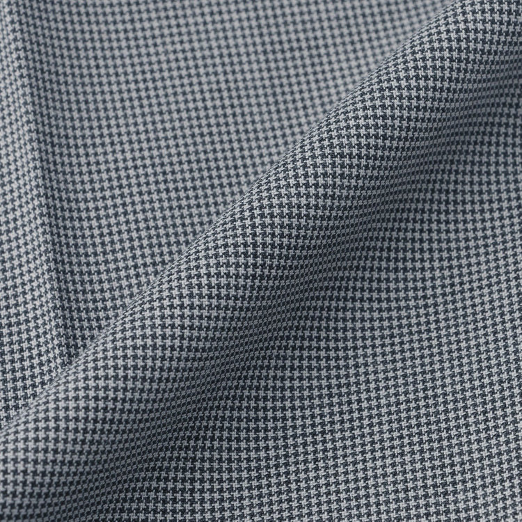 ジョンピアース 【JOHN PEARSE White】【春夏】ウールブレンド 1タックパンツ/グレー＆ブラック×ハウンドトゥース/ウエストムーブ仕様/※裾上げ必要 グレー中間