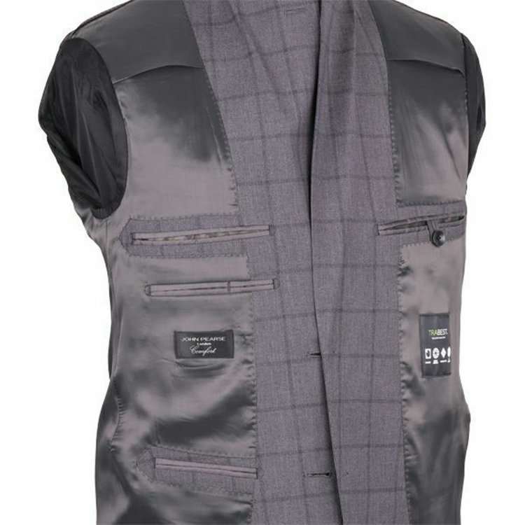 KONAKA　アウトレット 【WEB限定/OUTLET/汚れ・キズ等有】【JOHN PEARSE comfort】【春夏】2釦シングルスーツ 1タック/グレー×ウィンドペン/ULTRA MOVE/TRABEST グレー系(灰)