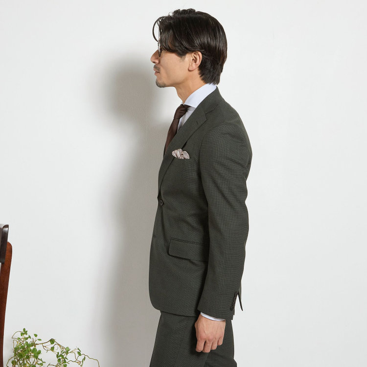 ＪＰ コンフォート 【JOHN PEARSE comfort】【春夏】2釦シングルスーツ ショートタック/グレー×チェック/REAL GRAY/NEW ZEALAND WOOL/SHOWER CLEAN/SustainaBee Wool/※裾上げ必要 黄淡色