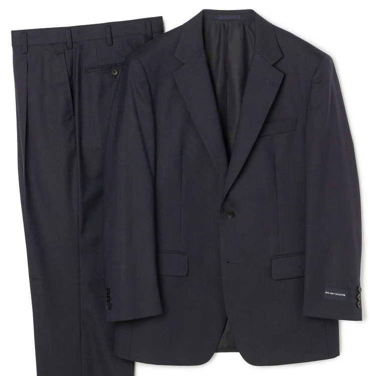【Donato Vinci 】【秋冬】2釦シングルスーツ ショートタック/ネイビー×ジョーゼットストライプ /REAL NAVY /NEW ZEALAND WOOL/※裾上げ必要