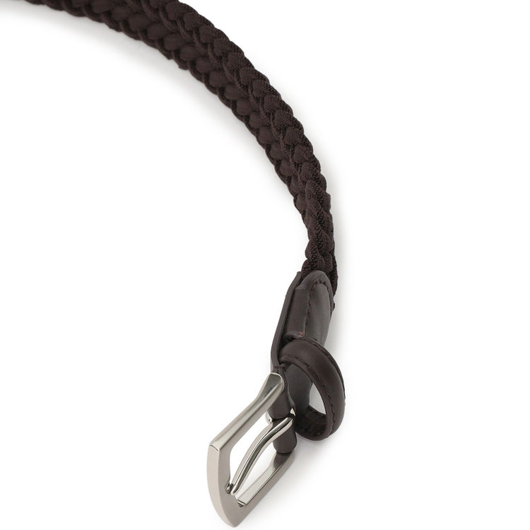 ジョンピアース 【JOHN PEARSE】ピンバックルベルト 3.0cm幅/ブラウン×ゴム編み(ウエスト85cmまで対応) 茶濃色