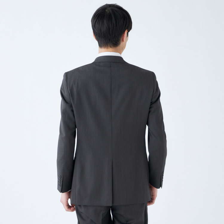 ＪＰセレクトライン 【JOHN PEARSE Black SELECT LINE】【秋冬】スペアパンツ付き/2釦シングルスーツ 0タック/グレー×ストライプ/RAIN SUIT グレー濃色