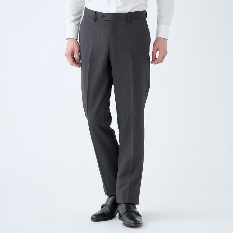 ＪＰセレクトライン 【JOHN PEARSE Black SELECT LINE】【秋冬】スペアパンツ付き/2釦シングルスーツ 0タック/グレー×ストライプ/RAIN SUIT グレー濃色