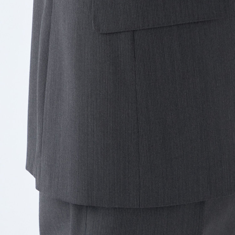 ＪＰセレクトライン 【JOHN PEARSE Black SELECT LINE】【秋冬】スペアパンツ付き/2釦シングルスーツ 0タック/グレー×ストライプ/RAIN SUIT グレー濃色