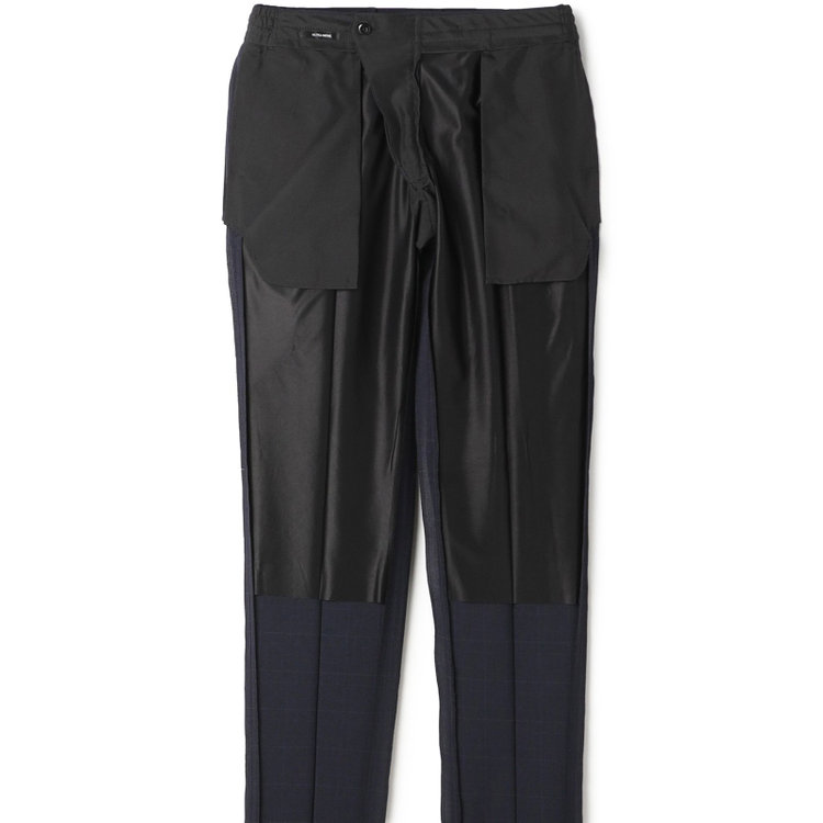 ＪＰ コンフォート 【JOHN PEARSE comfort】【春夏】2釦シングルスーツ ショートタック/ネイビー×チェック/ULTRA MOVE/TRABEST/ウエストシャーリング仕様/ウォッシャブル/ストレッチ/※裾上げ必要 紺中間