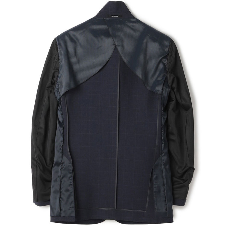 ＪＰ コンフォート 【JOHN PEARSE comfort】【春夏】2釦シングルスーツ ショートタック/ネイビー×チェック/ULTRA MOVE/TRABEST/ウエストシャーリング仕様/ウォッシャブル/ストレッチ/※裾上げ必要 紺中間