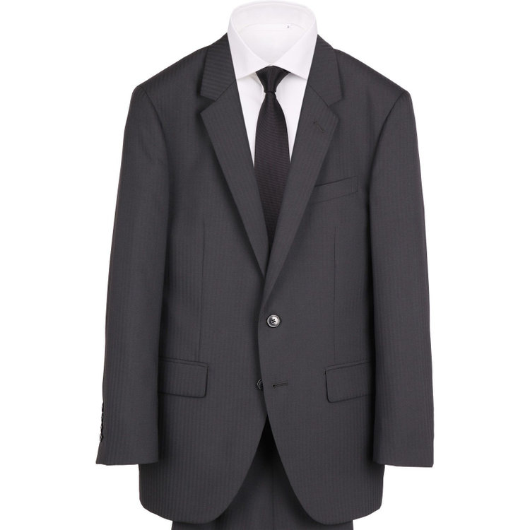 ＵＮＰＲＥＳＳＵＲＥ 【Unpressure】【春夏】スペアパンツ付き/2釦シングルスーツ 0タック/ブラック×シャドーストライプ ブラック系(黒)