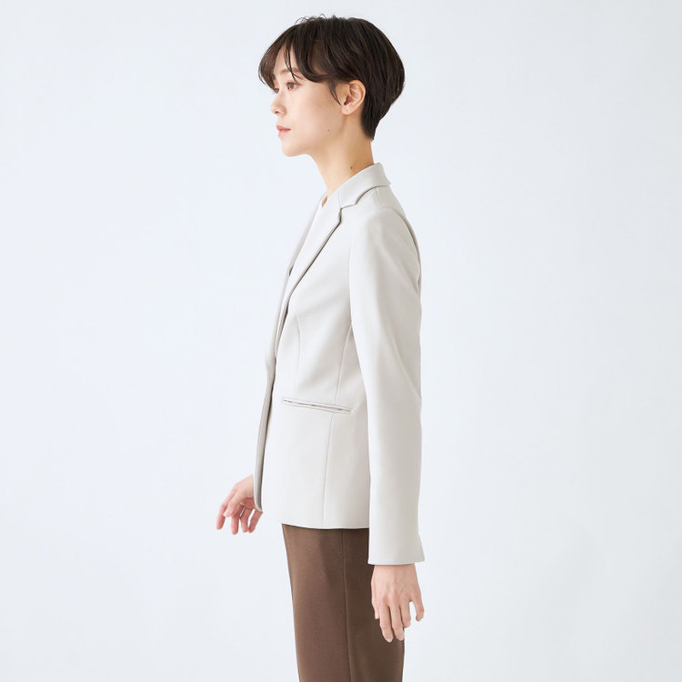 ＭＩＲＵＭ 【mirum purple】【年間】1釦テーラードジャケット/グレージュ グレー淡色