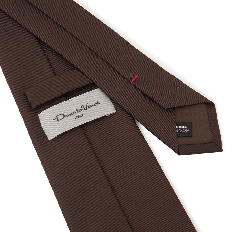 ドナートヴィンチ 【名品】【Donato Vinci Italy】シルクソリッドネクタイ 8.5cm;幅/ブラウン/MADE IN JAPAN その他