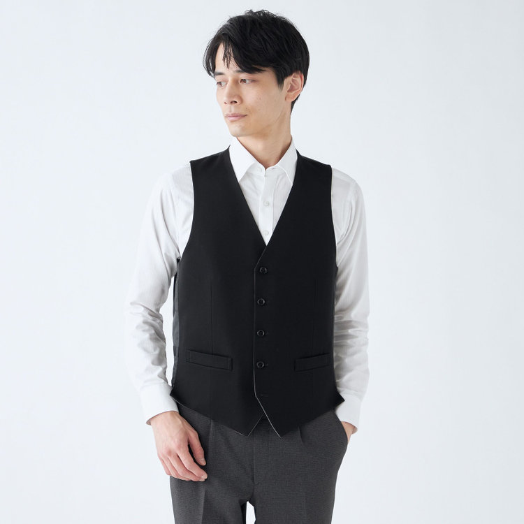 ジレ(ベスト)/グレー＆ブラック×グレンチェック（V19T03-37A_Q