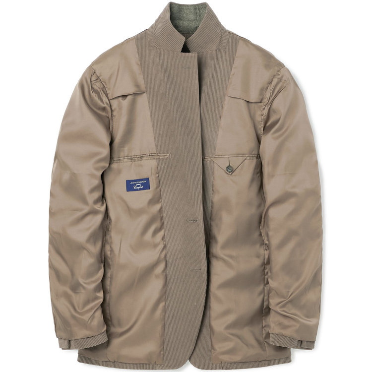 ＪＰコンフォート ネイビー 【JOHN PEARSE comfort navy】【秋冬】2釦シングルジャケット セットアップ対応/ブラウン×トリコットコーデュロイ/ULTRA MOVE/ ウォッシャブル 茶淡色