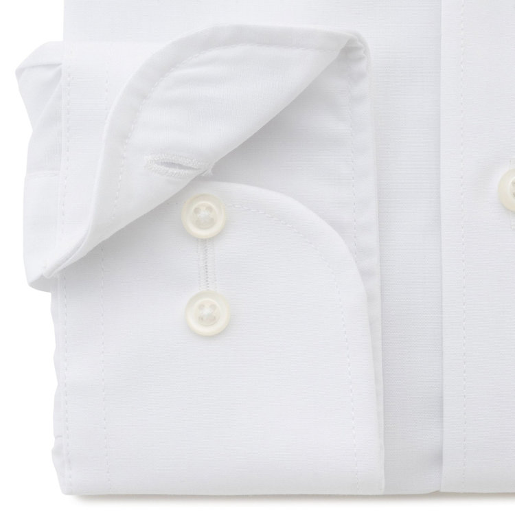 ジョンピアース 【JOHN PEARSE White】【形態安定】レギュラーカラードレスシャツ/ホワイト×ブロード/Oil guard 白