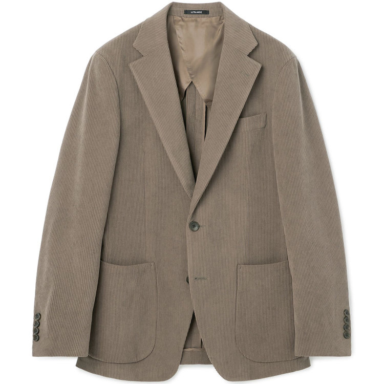 ＪＰコンフォート ネイビー 【JOHN PEARSE comfort navy】【秋冬】2釦シングルジャケット セットアップ対応/ブラウン×トリコットコーデュロイ/ULTRA MOVE/ ウォッシャブル 茶淡色