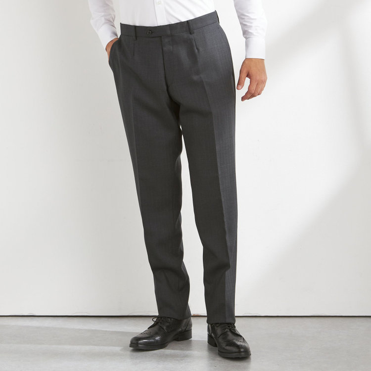 ＫＡＮＳＡＩＭＡＮ 【KANSAIMAN collection】【秋冬】2釦シングルスーツ ショートタック/グレー×ストライプ/REAL GRAY COLLECTION/NEW ZEALAND WOOL SHOWER CLEAN/SustainaBee Wool グレー濃色