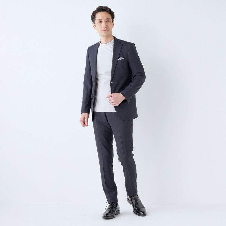 ＪＰ コンフォート 【JOHN PEARSE comfort】【春夏】2釦シングルスーツ ショートタック/ネイビー/REAL NAVY/NEW ZEALAND WOOLSHOWER CLEAN/SustainaBee Wool/※裾上げ必要 紺中間