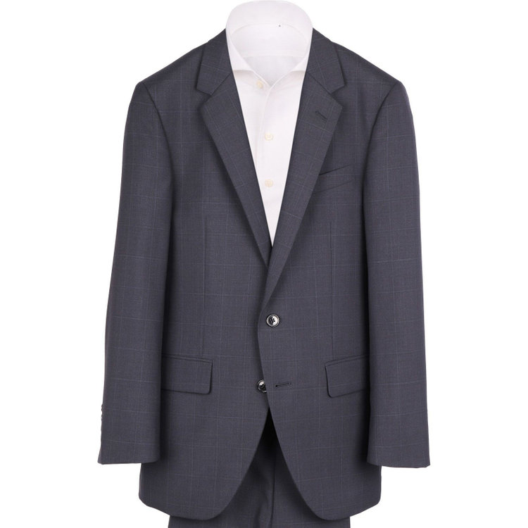 ＵＮＰＲＥＳＳＵＲＥ 【Unpressure】【春夏】スペアパンツ付き/2釦シングルスーツ 0タック/ネイビー×チェック ネイビー系(紺)