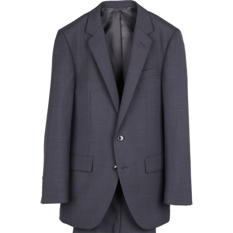 ＵＮＰＲＥＳＳＵＲＥ 【Unpressure】【春夏】スペアパンツ付き/2釦シングルスーツ 0タック/ネイビー×チェック ネイビー系(紺)