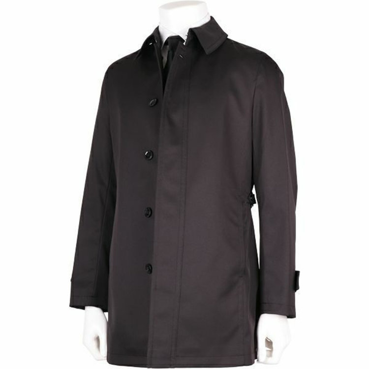 ジョンピアース 【JOHN PEARSE Black】ステンカラーコート/ブラック×ソリッド/POWER STRETCH 黒