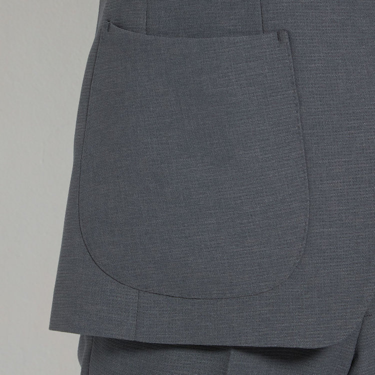 ＪＰコンフォート ネイビー 【JOHN PEARSE comfort navy】【春夏】2釦シングルジャケット/グレー×ドットエアー＆カラミ織り グレー中間